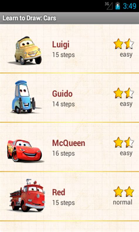 How To Draw Cars Movie Characters Au Appstore For Android