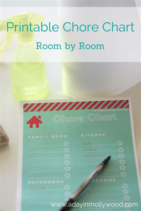 Cleaning Made Easier With A Printable Chore Chart Printable Chore