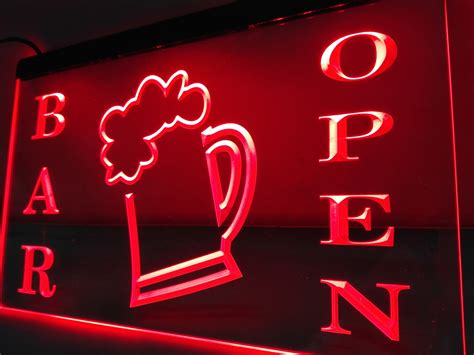 Bar Open Neon Sign Led Sign Shop What S Your Sign