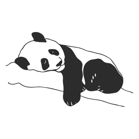 Sleeping Panda Stroke Transparent Png And Svg Vector File