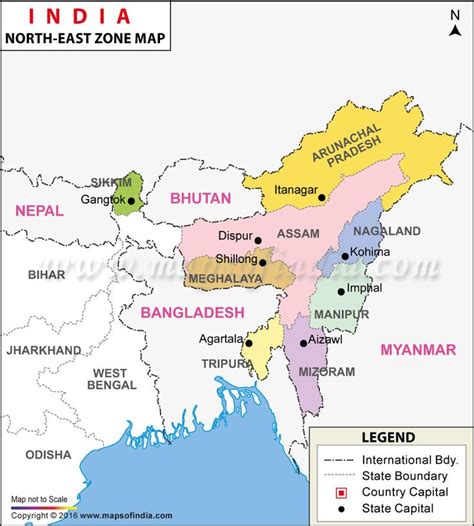 North East India Map Seven Sisters Of India India Map North East