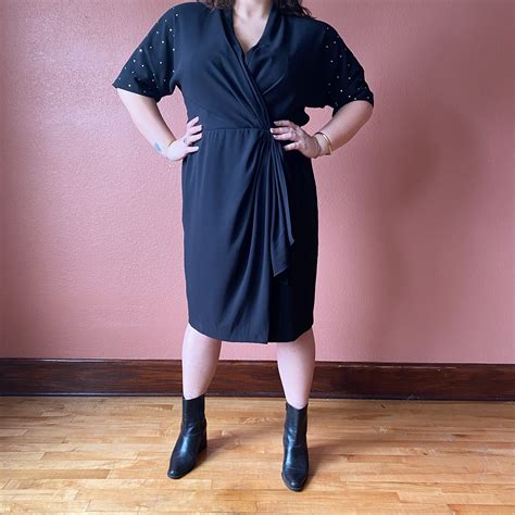 Volup Black Dress Liz Claiborne Wrap Dress Size 20 Etsy