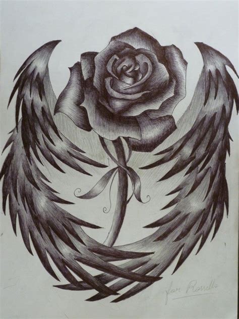 Forearm Rose With Angel Wings Tattoo Best Tattoo Ideas