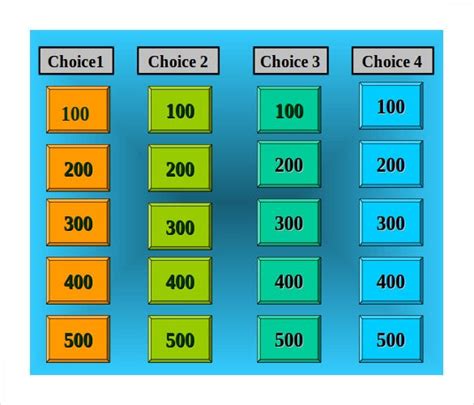 7 Blank Jeopardy Templates Free Sample Example Format