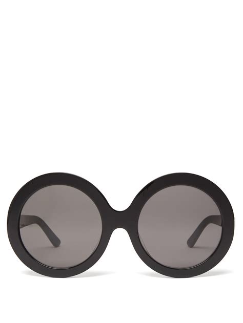black oversized round acetate sunglasses celine eyewear matchesfashion us