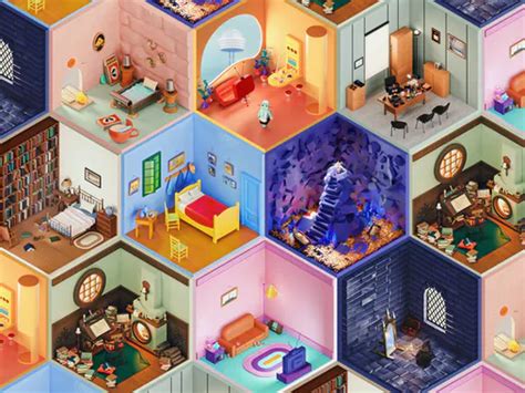 3d Rooms Project Illustrated Iconic Rooms Available As Free Zoom