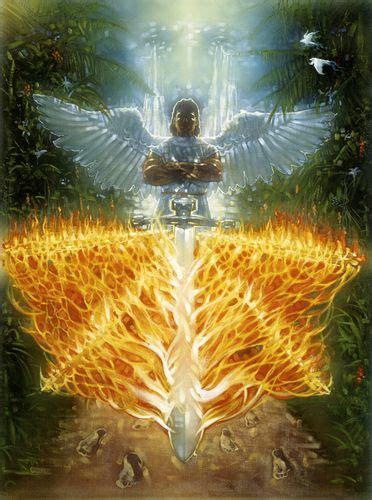 Divine Guardians Of Eden Cherubim With Flaming Swords