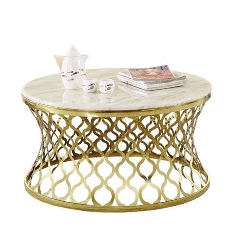 Modern Round Marble Top Stainless Steel Gold Coffee Table Buy Gold
