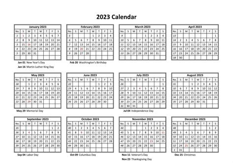 Free Printable 2023 Yearly Calendar Planner Templates