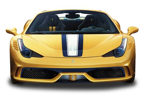 Download Yellow Ferrari Front View Car Png Image For Free