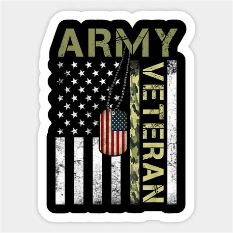 Love Army Veteran American Flag Veteran Sticker Teepublic