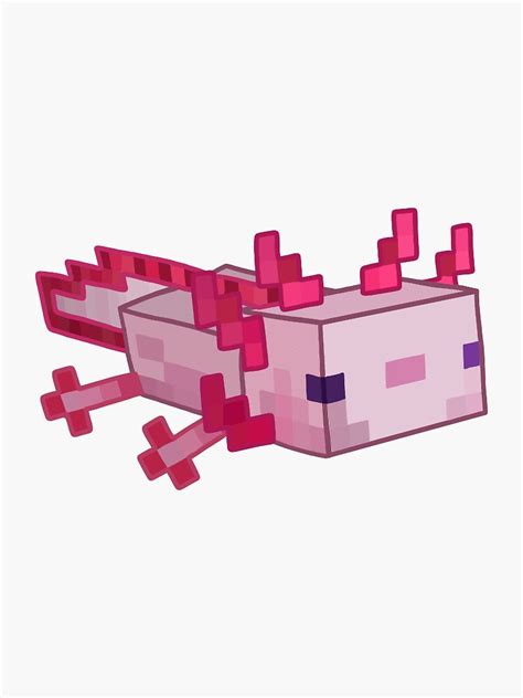 Minecraft Axolotl Sticker By Shanaong Redbubble