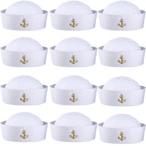 Buy Boao 12 Pcs Halloween Sailor Costume Hats White Sailor Hat Captain