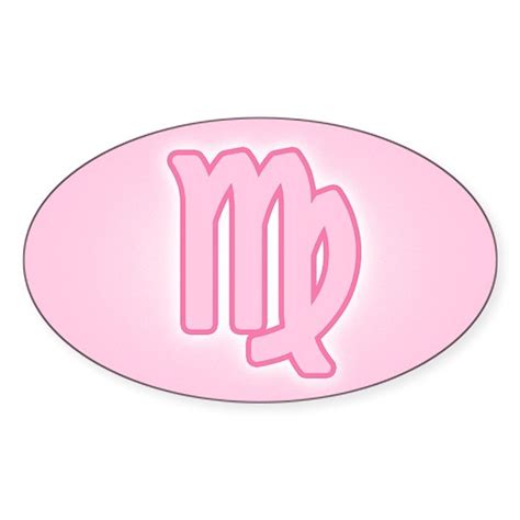 3 Pink Zodiac Virgo12x18 Sticker Oval Pink Zodiac Virgo Oval Sticker