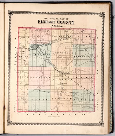 Sectional Map Of Elkhart County Indiana David Rumsey Historical Map