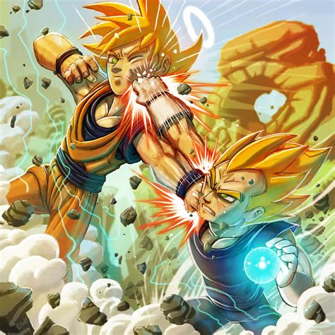 Goku Vs Vegeta Dragon Ball Z Fan Art 27992267 Fanpop