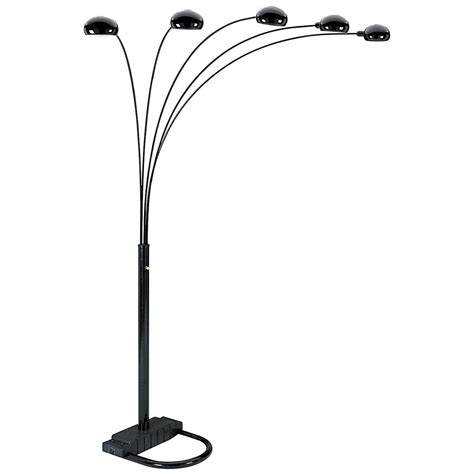 Arc floor lamp with extendable white arm shade 86 h 4 6. Polaris® Black 5 Arm Arch Floor Lamp - 163719, Lighting at ...