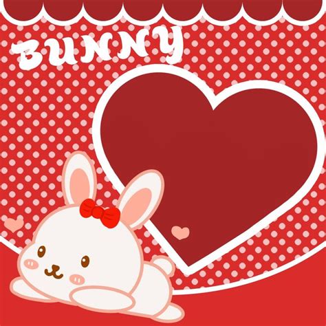 A Rabbit With A Bow Sitting Next To A Heart Shaped Object On A Red