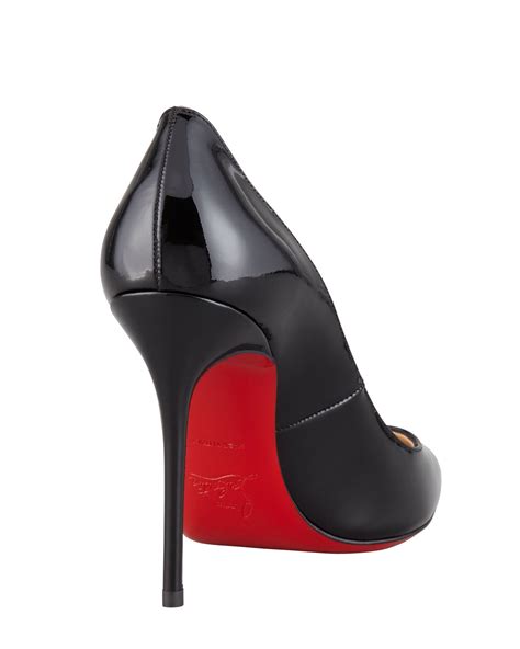 Christian Louboutin Decollete Patent Leather Stiletto Red Sole Pump