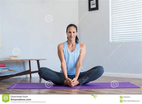 Mature Woman Doing Yoga Stock Image Image Of Home Care 94502501