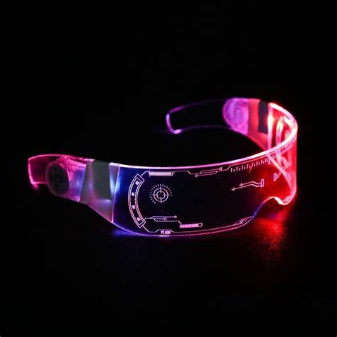cyberpunk clear lenses 7 color led light visor glasses goggles 4 halloween party ebay