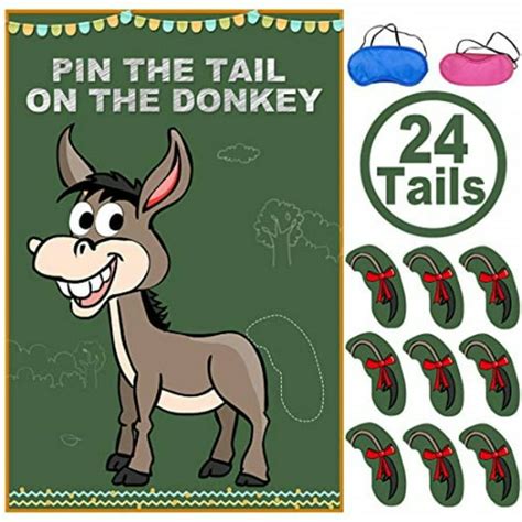 Pin The Tail On The Donkey Party Game For Kids Brithday Party