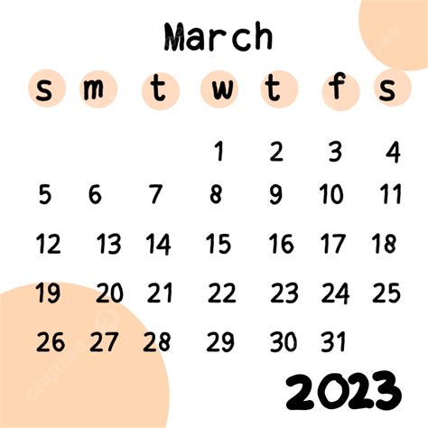 March 2023 Calendar Hd Transparent Calendar March 2023 Handwriting