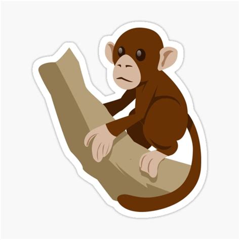 Cute Monkey Sticker By Frarandez Redbubble