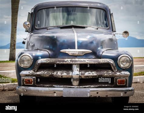 Vintage Blue Pickup Truck Stock Photo Alamy