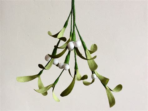 Handmade Crepe Paper Mistletoe Bunch Hanging Christmas Etsy Uk
