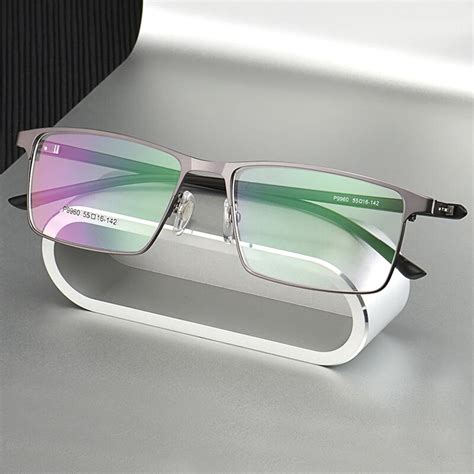 p9960 men titanium alloy eyeglasses frame for men eyewear ip electroplating alloy material full