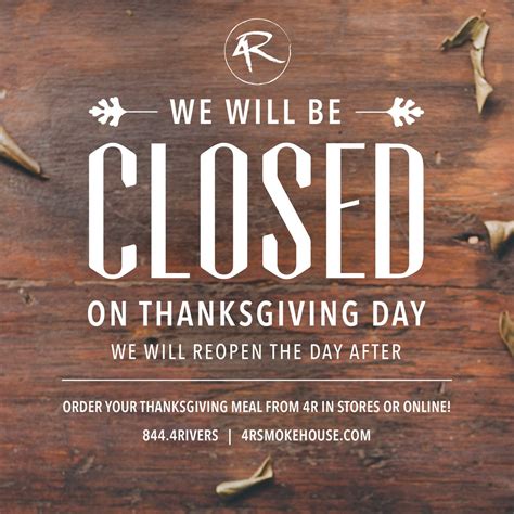 Printable Closed For Thanksgiving Sign