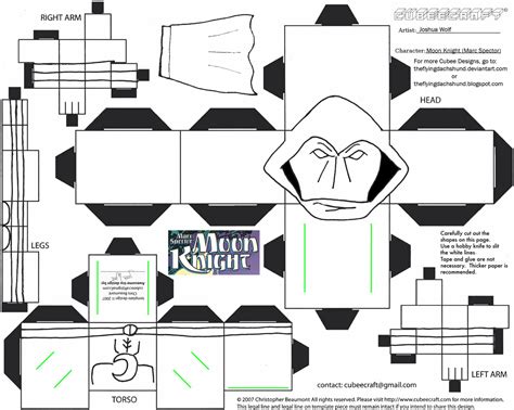 Moon Knight Paper Toy Free Printable Papercraft Templates