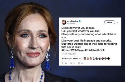 Rowling has come under fire for expressing support for a woman who lost an employment tribunal over comments she made on social media about transgender people. Harry Potter Author J.K. Rowling Criticized For Supporting ...