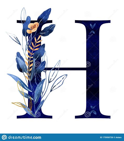 Letters abc h free image on pixabay of alphabet letter h. Watercolor Letter H - Hand Painted Floral Monogram, Logo Stock Photo ...