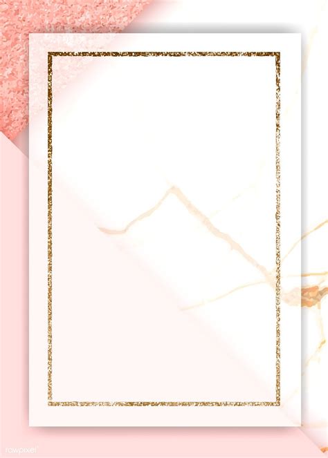 Gold Rectangle Frame On Pink Background Vector Premium Image By