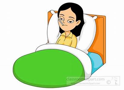 Sick Clipart Clip Bed Woman Medical Thermometer