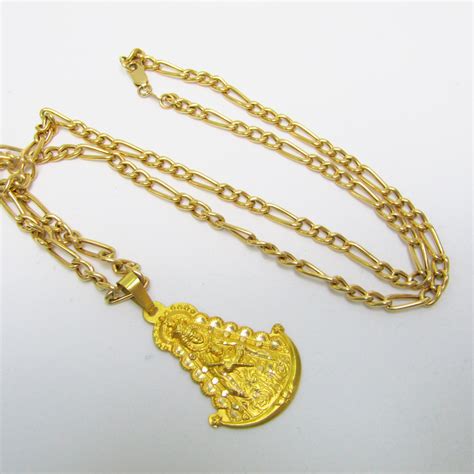 Collar Tipo Cartier En Oro De 18k Con Medalla De La Vírgen Del Rocío