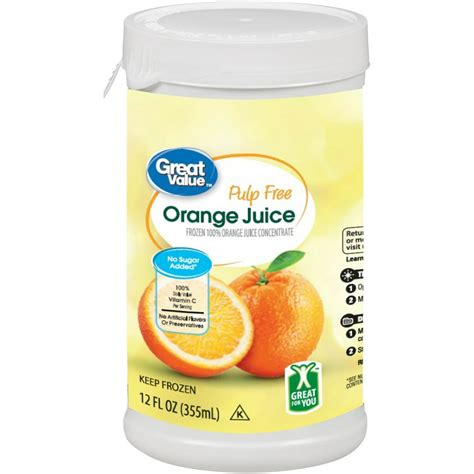 Great Value Pulp Free Orange Juice 12 Fl Oz