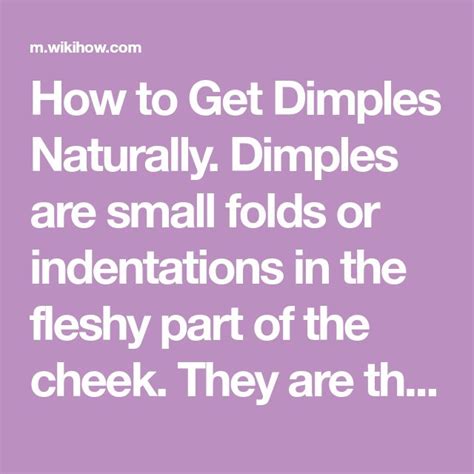 Get Dimples Naturally Dimples How To Get Facial