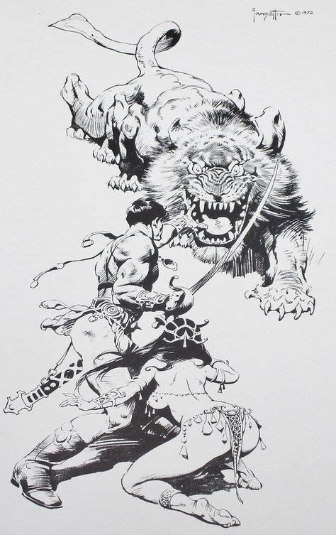 Vintage Frank Frazetta Art Banth 1972 Fantasy Science Fiction Big Cat