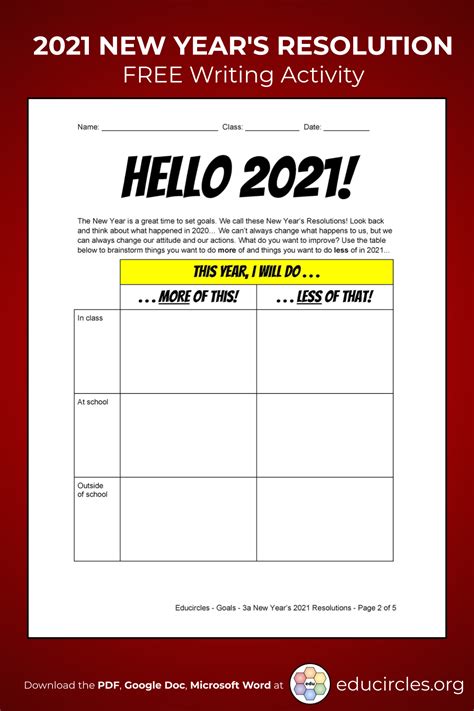 Video messaging for teams vimeo create: 2021 NEW YEAR'S RESOLUTIONS ACTIVITY WORKSHEET / VIDEO