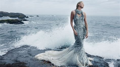 Wallpaper Women Model Blonde Sea Water Shore Actress Dress Coast Charlize Theron