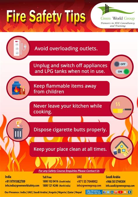 General Safety Tips For Fire Safety Fire Safety Tips Fire Safety Poster Fire Safety Course