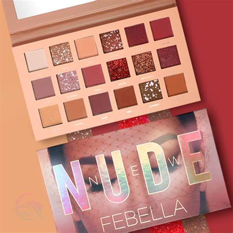 Paleta de sombras Febella Huda New Nude huda Cores Nude de alta pigmentação PSO Shopee