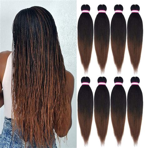 Pre Stretched Braiding Hair Extension Ombre Natural Black