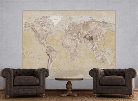 1 Wall Vintage Map Neutral World Atlas Wall Mural 232 X 158m W2pl