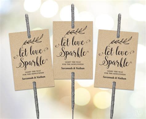 Sparkler Send Off Sign And Tags Set Printable Wedding Sparkler Etsy Uk