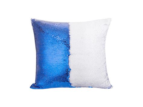 Sublimation Flip Sequin Pillow Cover Dark Blue W White 4040cm