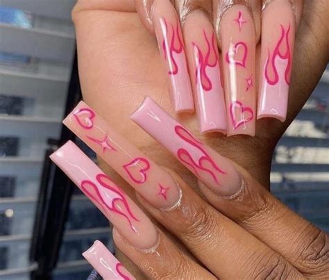 Pink Aesthetic Acrylics💗 Manicura De Uñas Manicura Arte Para Uñas